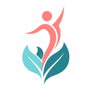 Logo de Reviva, avec une personne qui s'élance vers le haut, des feuilles à ses pieds